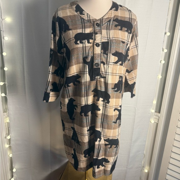 Hatley Tan and Black Plaid “In The Woods” Pajama Gown - Picture 8 of 8